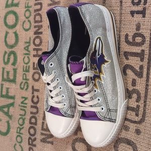 Women's Foco Baltimore Ravens Glitter Sneakers Size 10